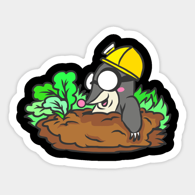 Mole Gardener Animal Funny Garden Gift Cool Sticker by KK-Royal